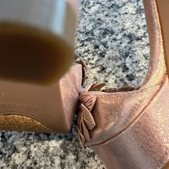 Jessica Simpson Womens Sz 10 Rose Gold Glitter Platform Heels Pink GUC - Picture 7 of 8